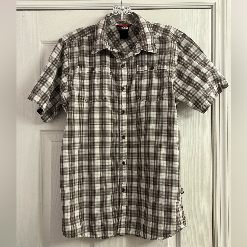 The North Face Men’s White & Brown Checkered Shirt Size Small